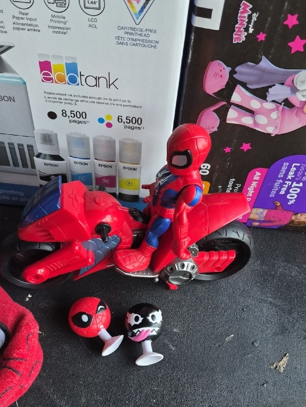 Spider-Man Red Motorcycle Action Figure Toy - Kids Toys